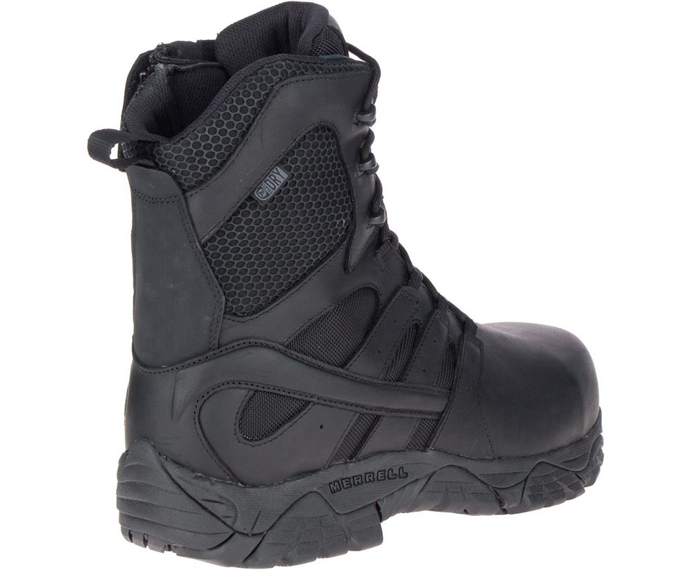 Merrell Boots Black - Moab 2 8\" Tactical Response Waterproof Comp Toe Work - Womens 61CFJKEAN